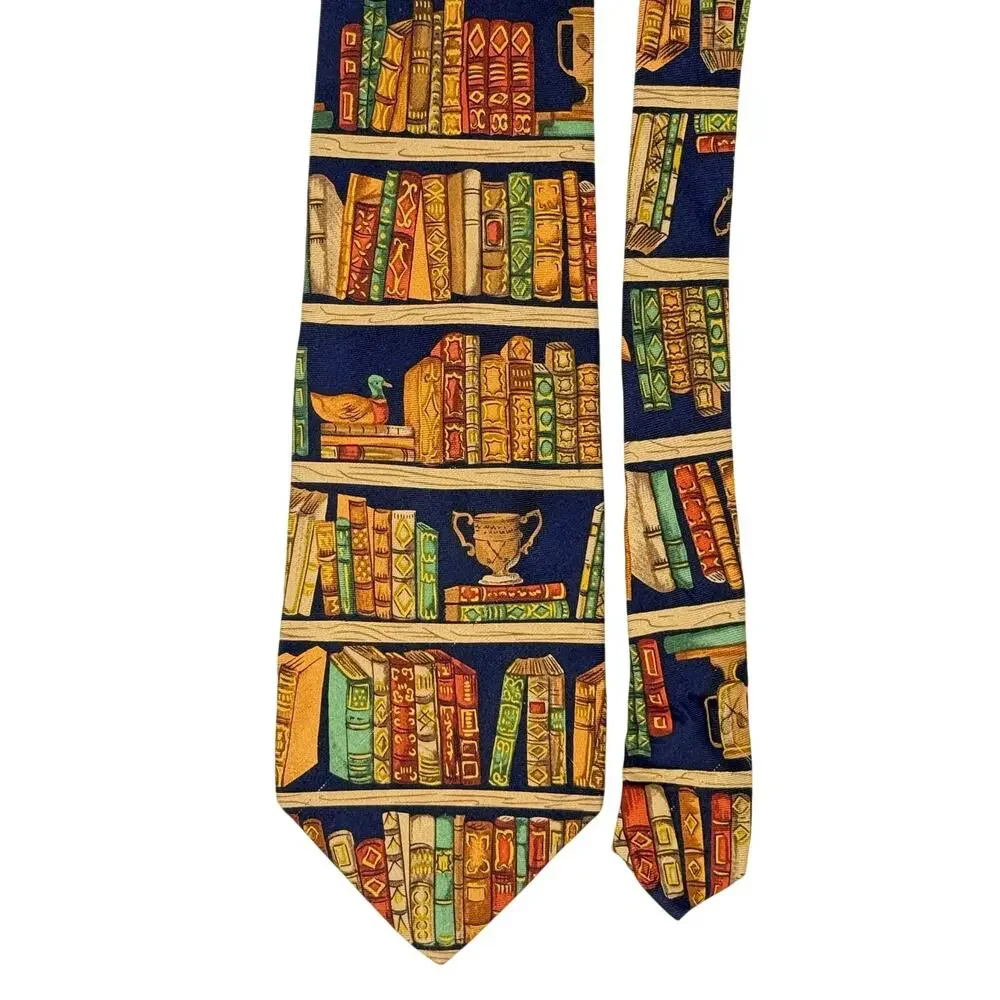 aLynn Ex Libris Library Books Silk Necktie 61